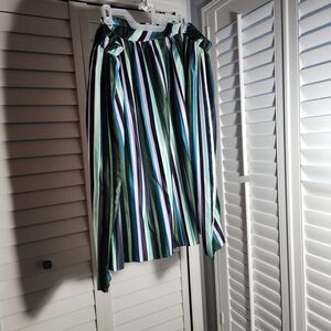 Ava & Viv Asymmetrical Skirt with Vibrant Stripes